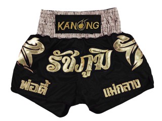 Personalise Black and Red Muay Thai Shorts : KNSCUST-1225