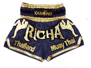 Personalise Black and Red Muay Thai Shorts : KNSCUST-1227