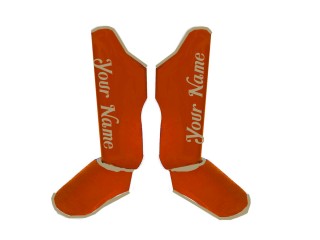 Custom Muay Thai Shin Pads : Orange