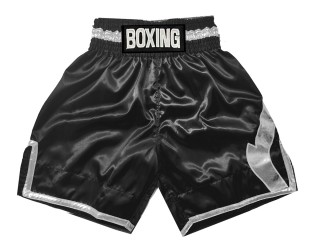 Personalized Black Boxing Shorts : KNBSH-036-Black-Silver