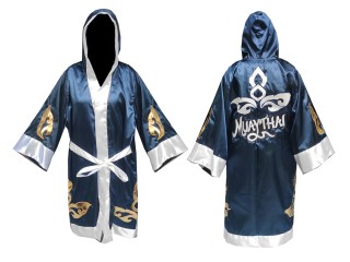 Customize Kanong Muay Thai Fight Robe : KNFIR-143-Navy
