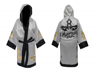 Customize Kanong Boxing Fight Robe : KNFIR-143-Silver