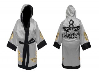 Customize Boxing Robe : KNFIR-143-Silver