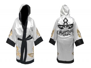 Customize Kanong Boxing Fight Robe : KNFIR-143-White