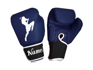 Customised Navy Boxing Gloves : KNGCUST-085