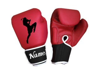 Customised Red Boxing Gloves : KNGCUST-086