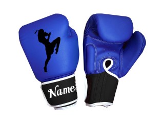 Customised Blue Boxing Gloves : KNGCUST-089