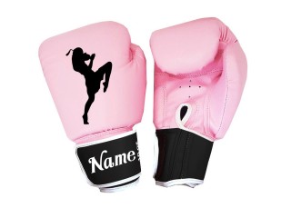 Customised Pink Boxing Gloves : KNGCUST-090