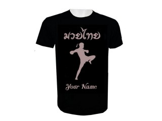 Custom Design Black Thai Boxing Shirts : KNTSHCUST-015