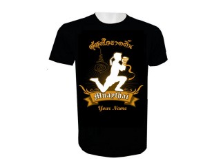 Custom Design Black Muay Thai Shirts : KNTSHCUST-017