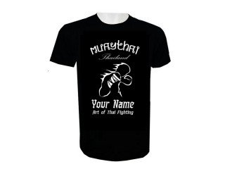 Custom Design Black Muay Thai Shirts : KNTSHCUST-018
