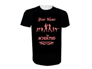 Custom Design Black Muay Thai Shirts : KNTSHCUST-019