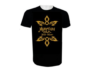 Custom Design Black Muay Thai T-Shirt : KNTSHCUST-020