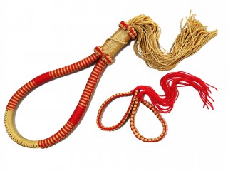 Muay Thai Head band + Arm bands : Cross-Gold-Red