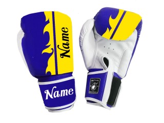 Customised Blue/White Boxing Gloves : KNGCUST-084