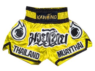 Kanong Muay Thai boxing Shorts : KNS-118-Yellow