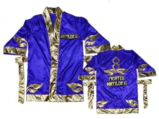 Personalize Kanong Muay Thai Boxing Robe : KNFIRCUST-001-Blue