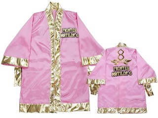 Personalize Kanong Muay Thai Boxing Robe : KNFIRCUST-001-Pink