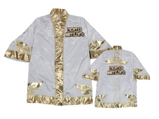 Personalize Kanong Muay Thai Boxing Robe : KNFIRCUST-001-White