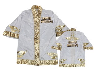Custom Muay Thai Boxing Robe : KNFIRCUST-001-White