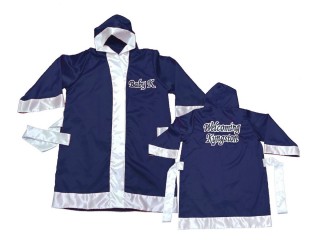Personalize Kanong Muay Thai Boxing Robe : KNFIRCUST-002-Navy