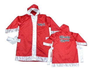 Personalize Kanong Muay Thai Boxing Robe : KNFIRCUST-002-Red