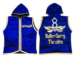 KANONG Custom Muay Thai walkout jackets : KNHODCUST-001-Blue-Gold