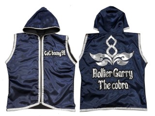 KANONG Custom Muay Thai Hoodies : KNHODCUST-001-Navy-Silver