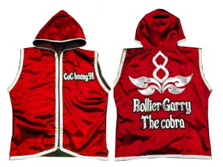 KANONG Custom Muay Thai Hoodies : KNHODCUST-001-Red-Silver