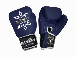 Kanong Real Leather Thai Boxing Gloves : Navy