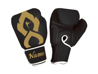 Custom Black/Gold Tattoo Boxing Gloves : KNGCUST-063