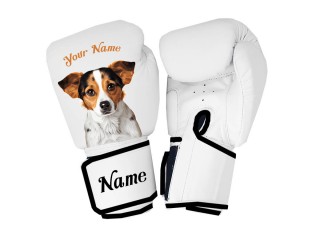 Custom design Dog White Boxing Gloves : KNGCUST-078