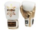 Personalised White Lai Thai Boxing Gloves : KNGCUST-006