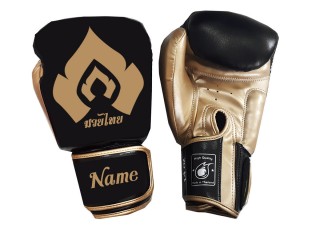 Custom Black/Gold Boxing Gloves : KNGCUST-061