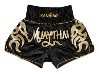 Kanong Muay Thai Kick boxing Shorts for kids : KNS-134-Black-K