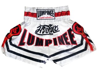 Lumpinee Kid Muay Thai Shorts : LUM-036-White-K