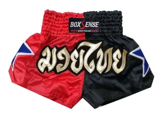 Boxsense Thaiboxing  Shorts : BXS-089-Red-Black