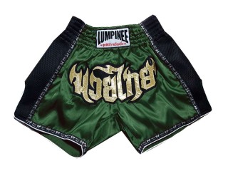 Lumpinee Women Green Retro Muay Thai Shorts : LUMRTO-003-DarkGreen