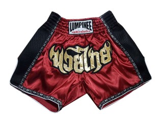 RSBK Retro Muay Thai Shorts BLACK, Red Trim