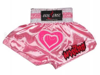 Boxsense Kids Muay Thai Shorts Pink : BXSKID-003