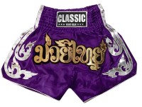 Classic Purple Muay Thai Shorts : CLS-015-Purple