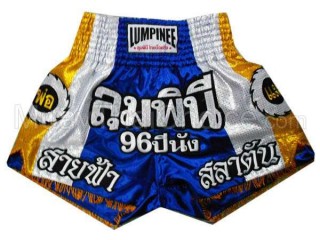 Lumpinee Muay Thai Boxing shorts with tassles : LUM-001 Blue