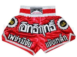 Lumpinee Red Muay Thai Boxing shorts with tassles : LUM-016