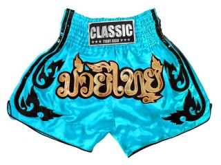 Classic Muay Thai Boxing Shorts : CLS-016 Skyblue