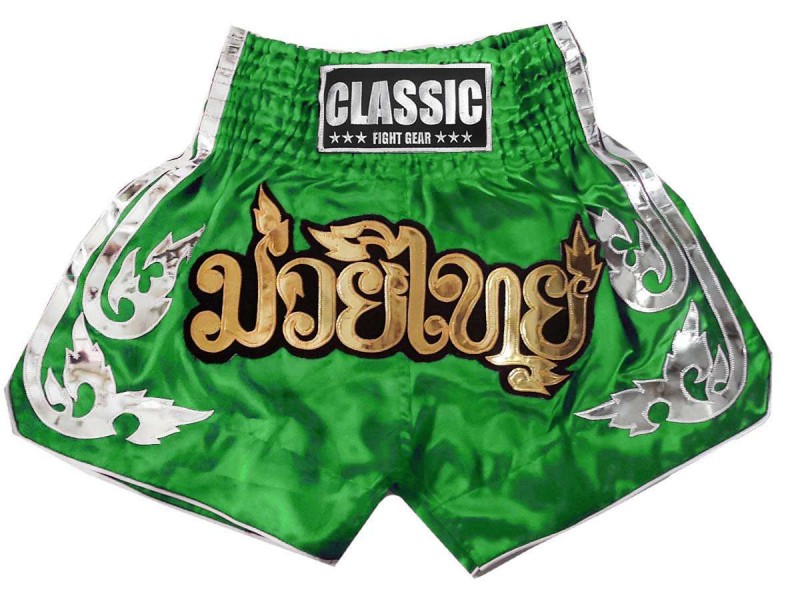NEON GREEN 'LOVE BOXING' SHORTS TRUNKS FOR THAIBOXING KICKBOXING TRAINING 