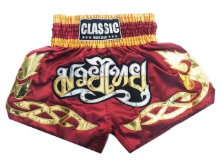 Classic Muay Thai Shorts : CLS-002 Maroon