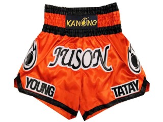 Custom Orange Boxing Shorts , Personalized Boxing Shorts : KNBXCUST-2013