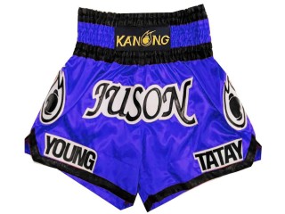 Custom design Blue Boxing Shorts : KNBXCUST-2024