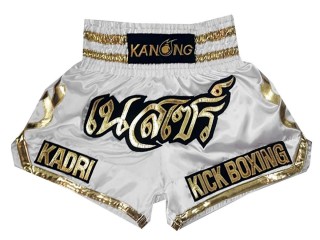 Customize White Muay Thai Shorts : KNSCUST-1003