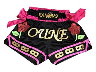 Custom Black Muay Thai Boxing Shorts : KNSCUST-1005